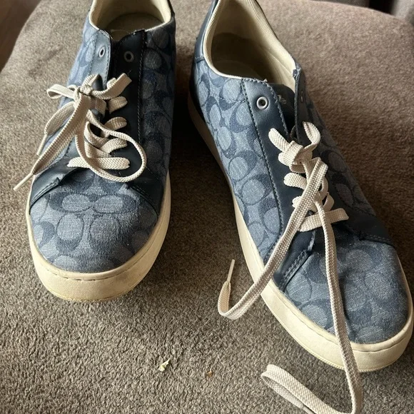 Coach Navy Monogram Sneakers - Picture 6 of 6